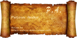 Petrov Andor névjegykártya